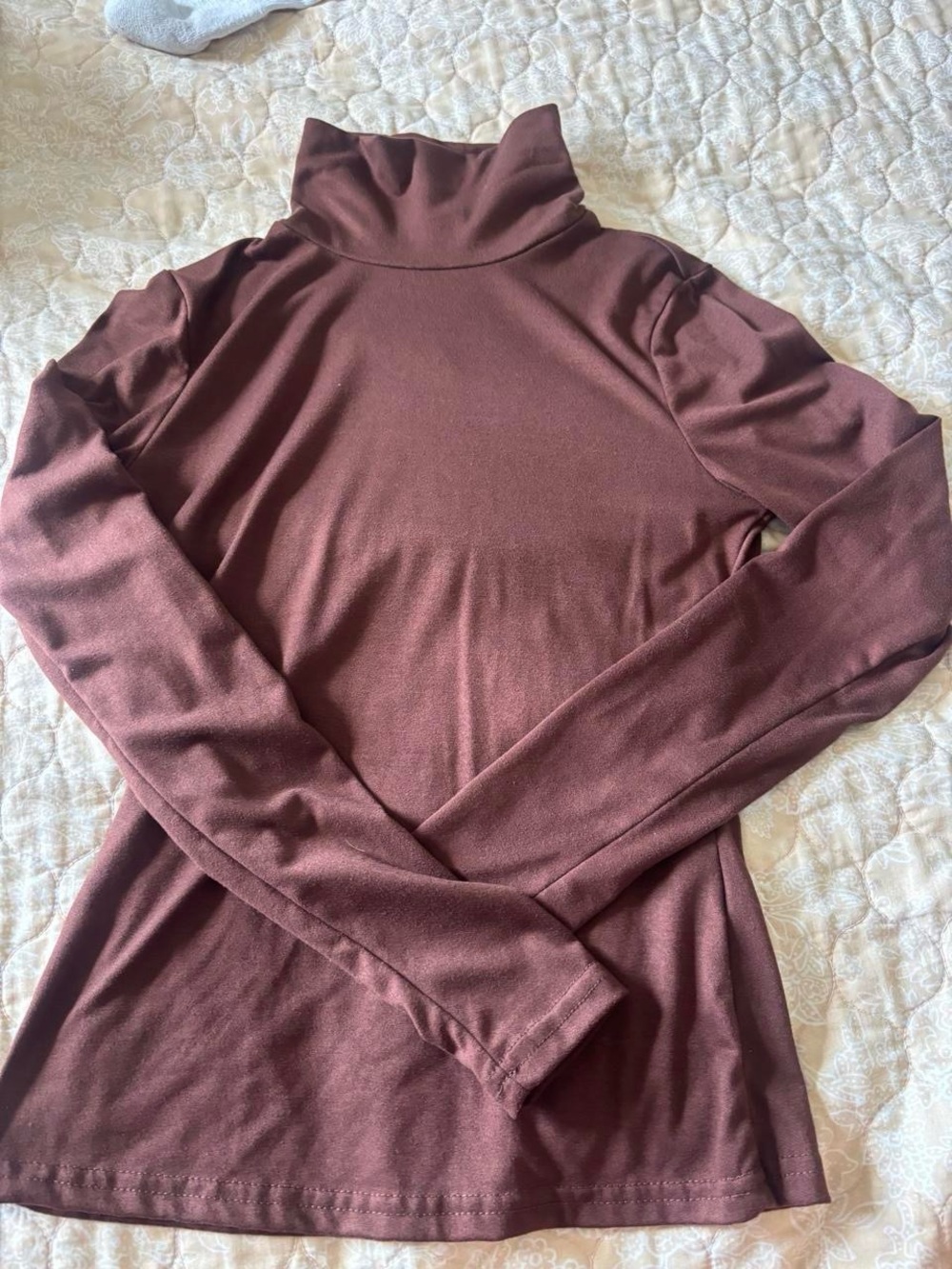 SHEIN Mauve Turtleneck Long-Sleeve Top